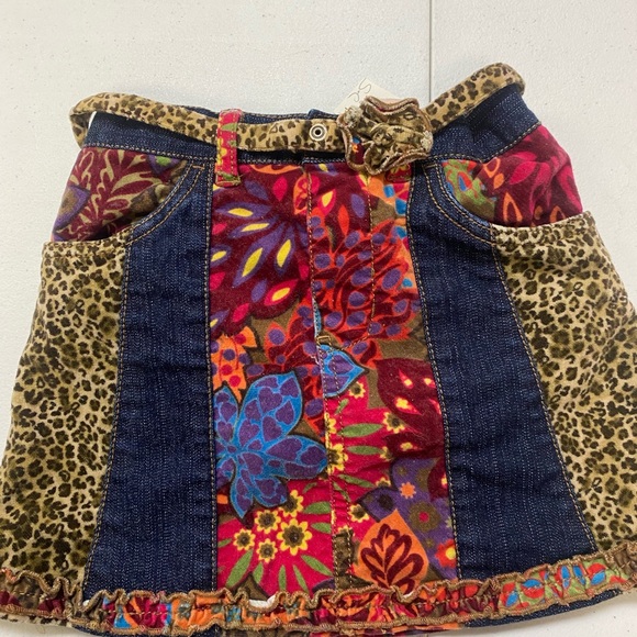 The Children's Place Other - Girls size 4T multi colored denim and leopard skirt